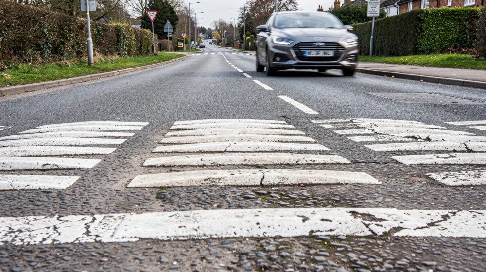 BUMP STRIPS ON A UK ROAD